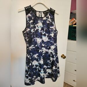 Massimo fit & flare midi dress with lace detail.